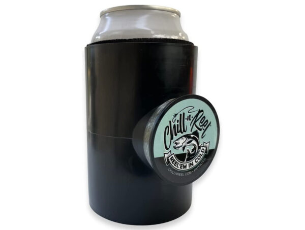 Chill-N-Reel Fishing Can Cooler with Hand Line Reel Attached